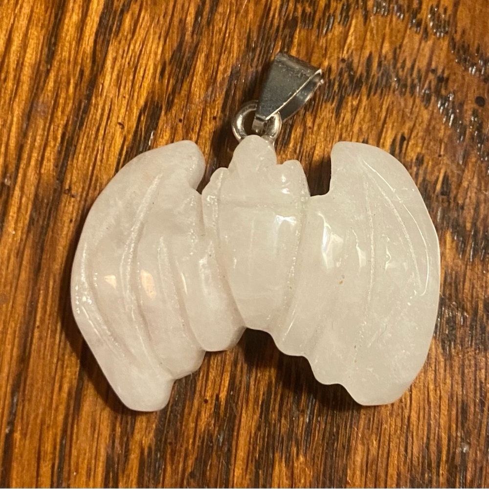 White Quartz Bat Charm
